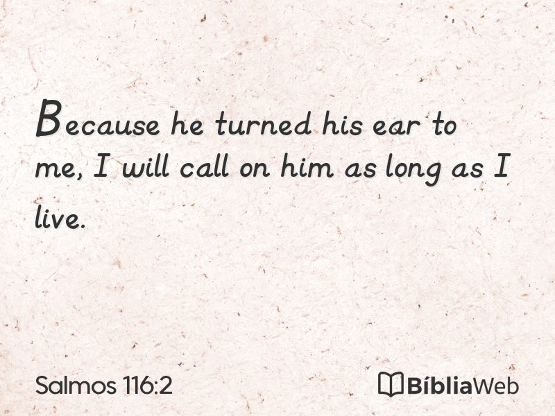 Salmos 116:2 em imagem para compartilhar