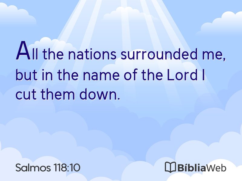 Salmos 118:10 em imagem para compartilhar