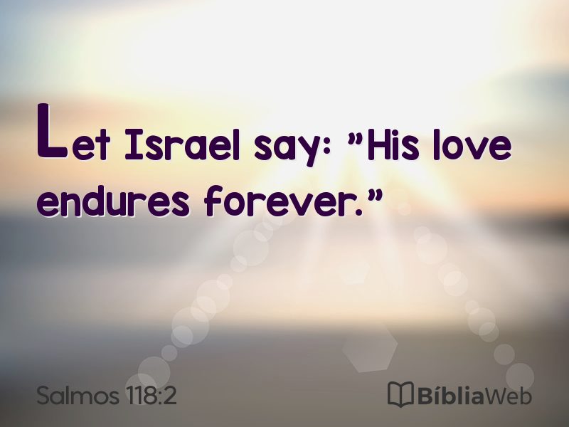 Salmos 118:2 em imagem para compartilhar