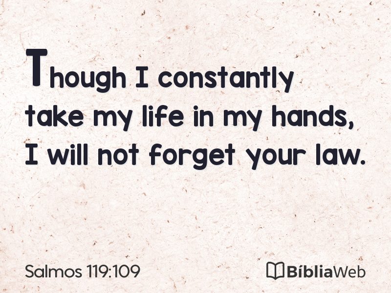 Salmos 119:109 em imagem para compartilhar