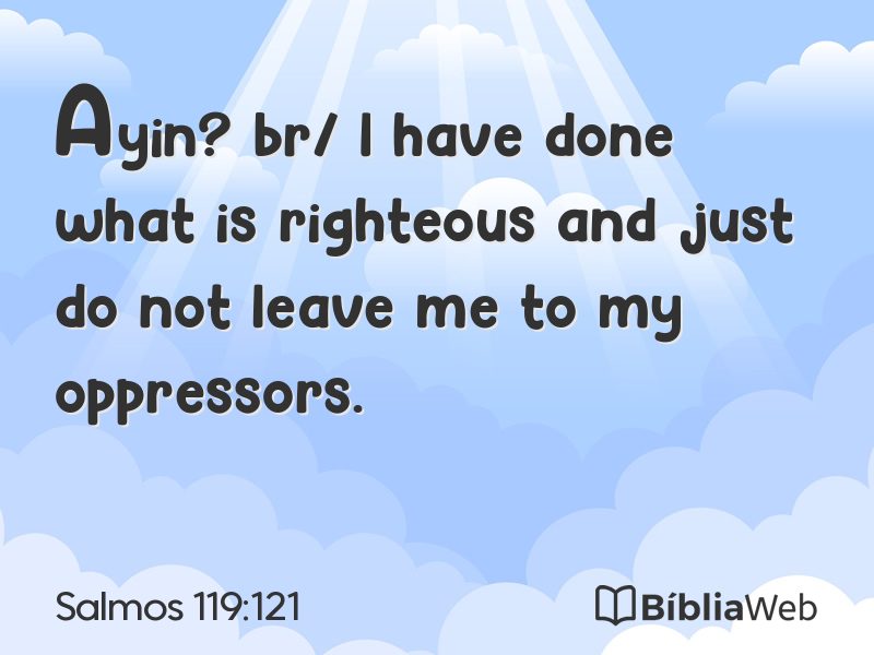 Salmos 119:121 em imagem para compartilhar