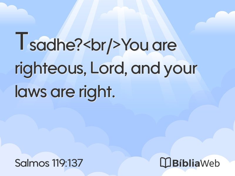 Salmos 119:137 em imagem para compartilhar
