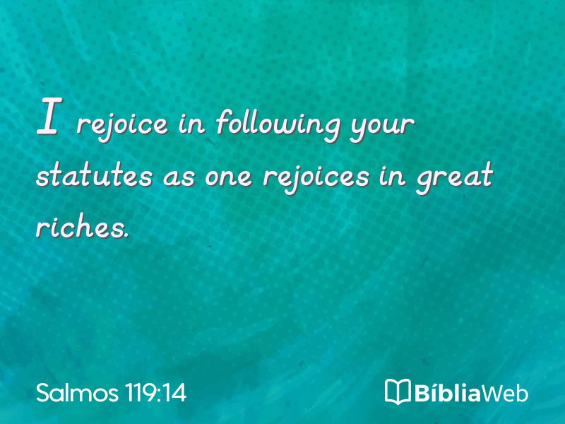 Salmos 119:14 em imagem para compartilhar