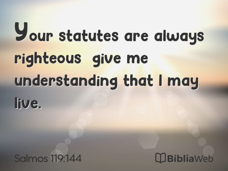 Salmos 119:144 em imagem para compartilhar