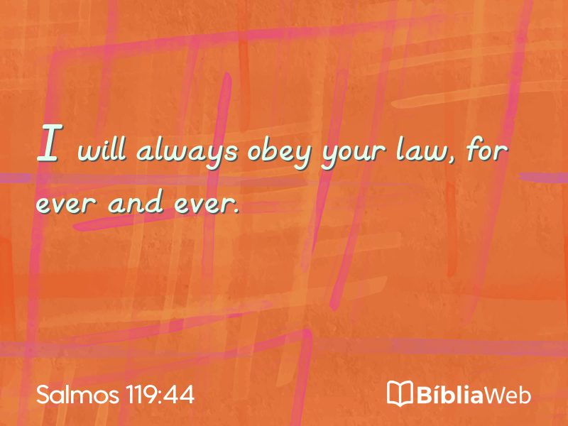 Salmos 119:44 em imagem para compartilhar
