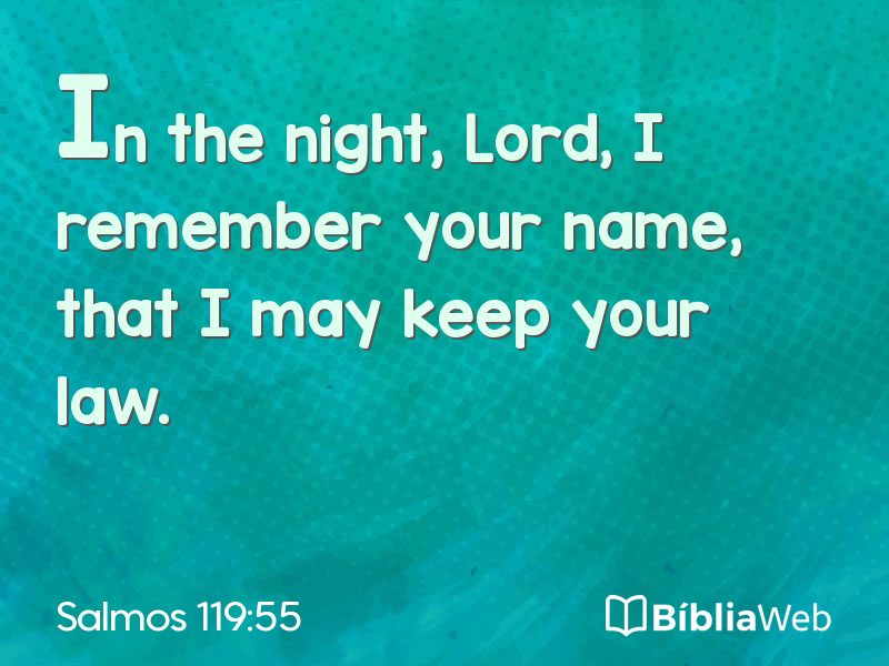 Salmos 119:55 em imagem para compartilhar