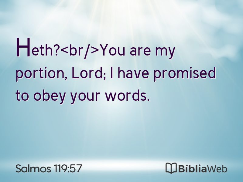 Salmos 119:57 em imagem para compartilhar