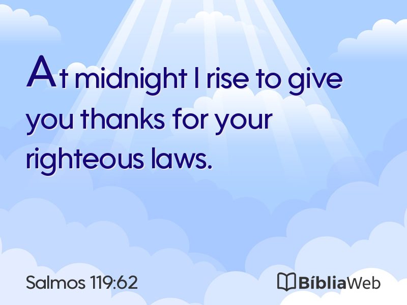 Salmos 119:62 em imagem para compartilhar