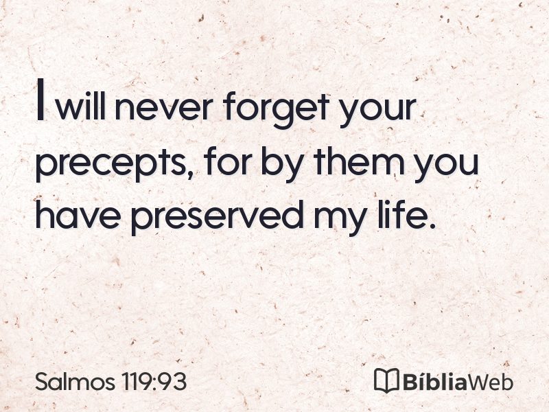 Salmos 119:93 em imagem para compartilhar