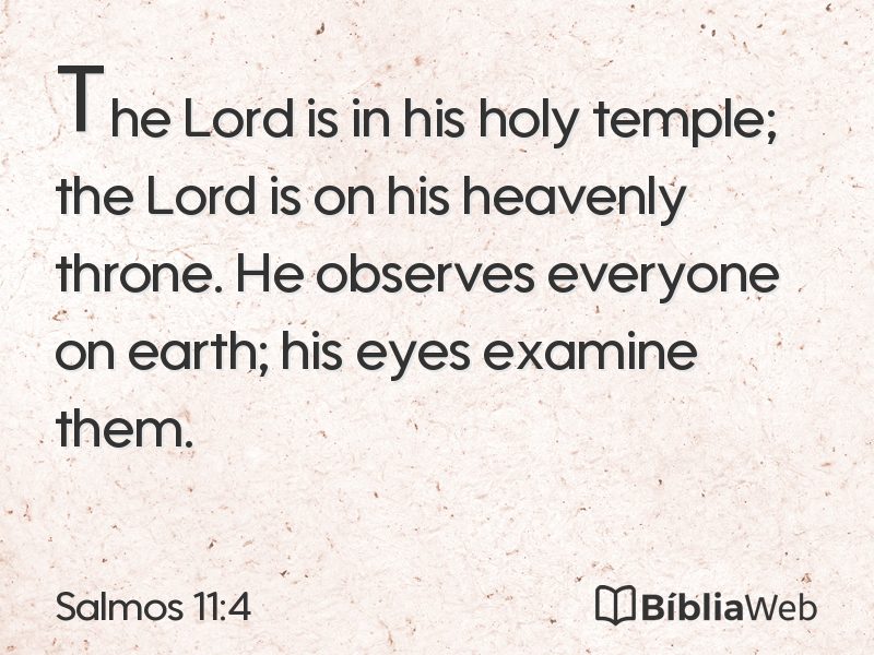Salmos 11:4 em imagem para compartilhar