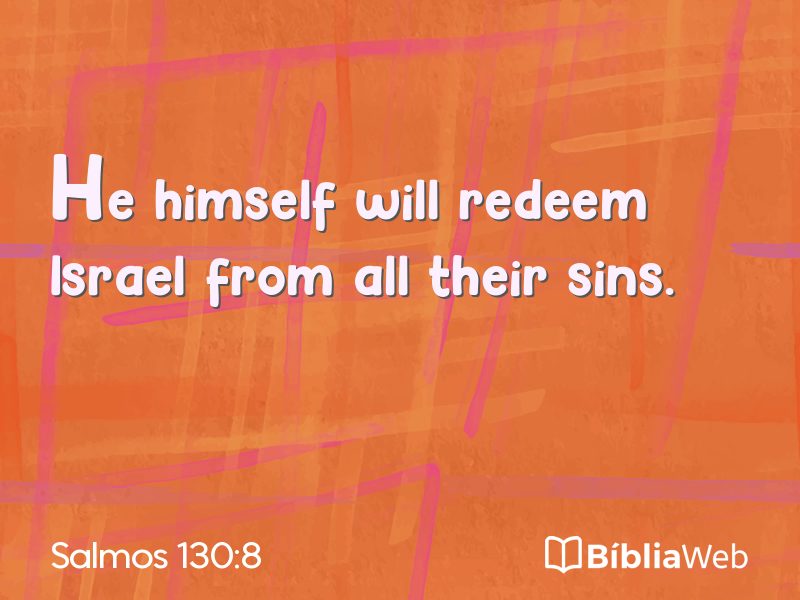 Salmos 130:8 em imagem para compartilhar