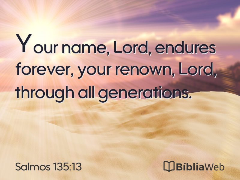 Salmos 135:13 em imagem para compartilhar