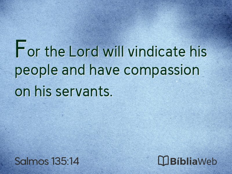 Salmos 135:14 em imagem para compartilhar