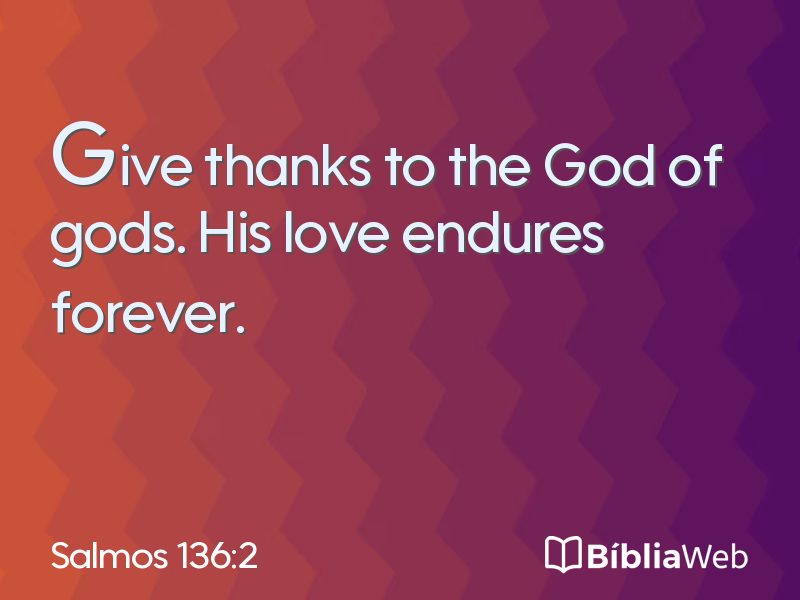 Salmos 136:2 em imagem para compartilhar