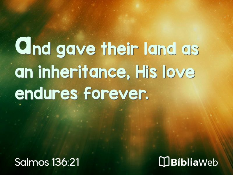 Salmos 136:21 em imagem para compartilhar