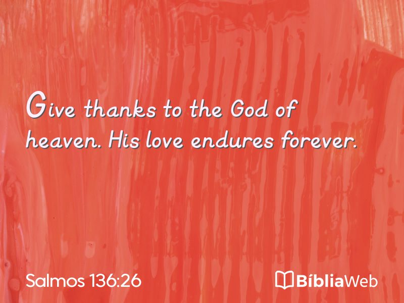 Salmos 136:26 em imagem para compartilhar