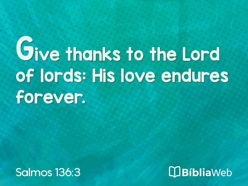 Salmos 136:3 em imagem para compartilhar