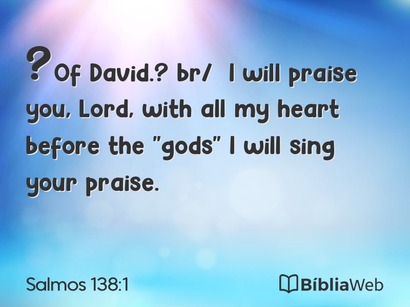 Salmos 138:1 em imagem para compartilhar