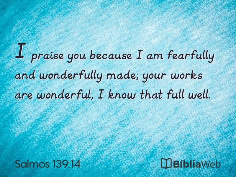Salmos 139:14 em imagem para compartilhar