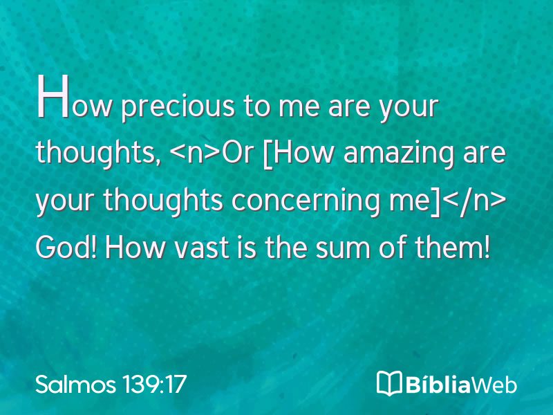 Salmos 139:17 em imagem para compartilhar