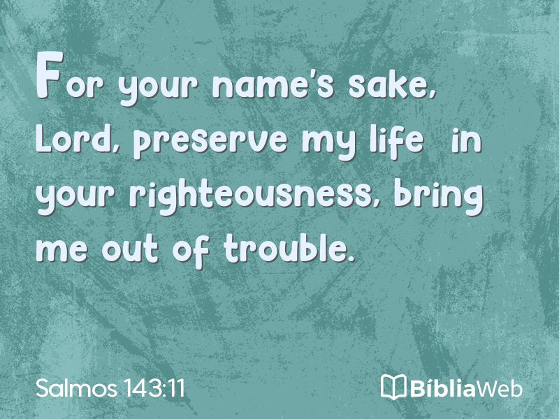 Salmos 143:11 em imagem para compartilhar