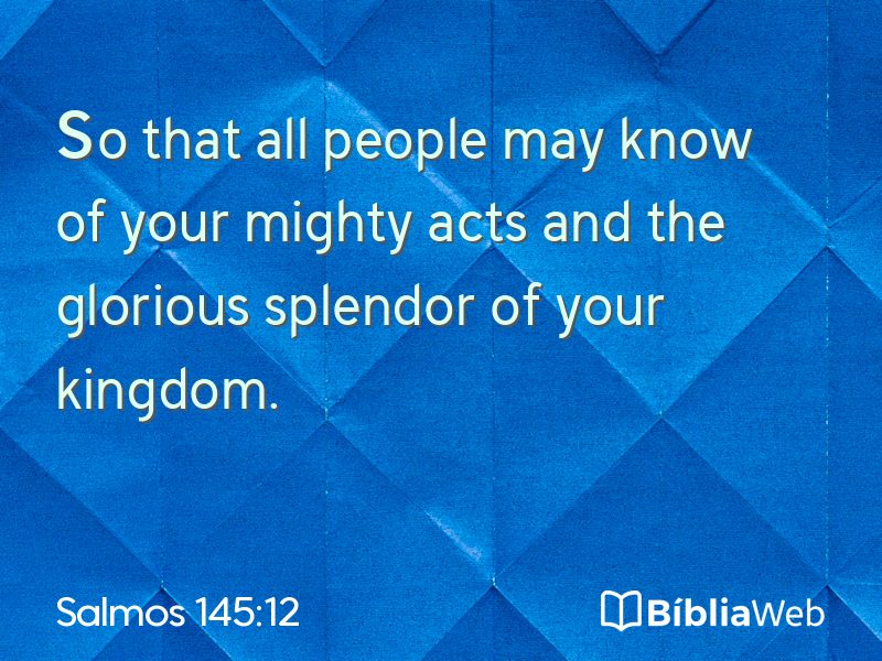 Salmos 145:12 em imagem para compartilhar