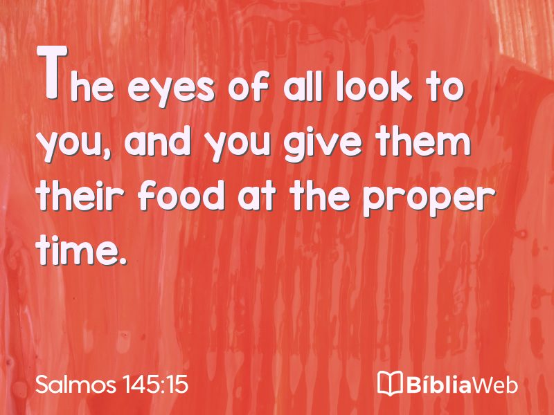 Salmos 145:15 em imagem para compartilhar
