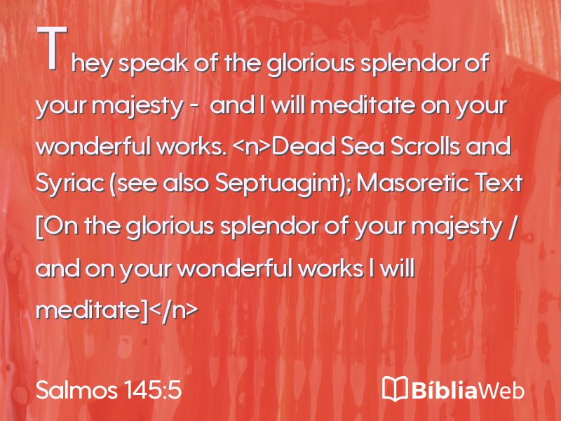 Salmos 145:5 em imagem para compartilhar