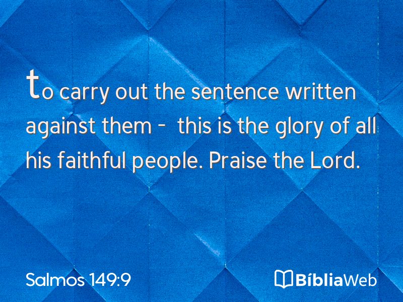 Salmos 149:9 em imagem para compartilhar