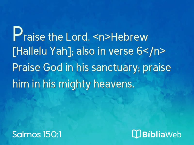 Salmos 150:1 em imagem para compartilhar