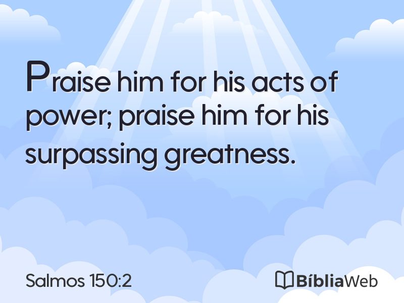 Salmos 150:2 em imagem para compartilhar