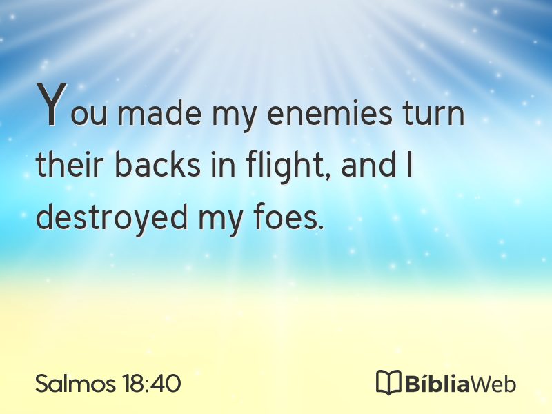Salmos 18:40 em imagem para compartilhar