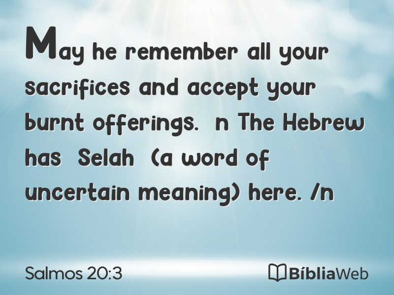 Salmos 20:3 em imagem para compartilhar