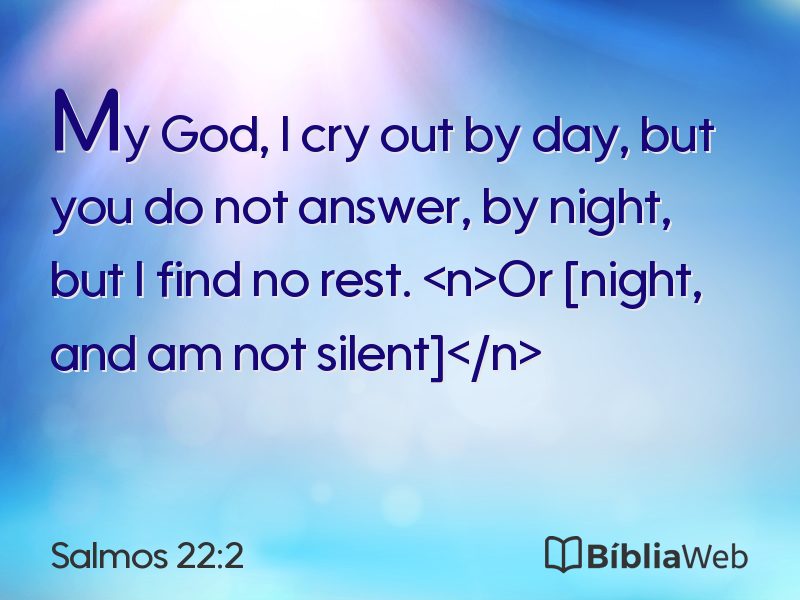 Salmos 22:2 em imagem para compartilhar