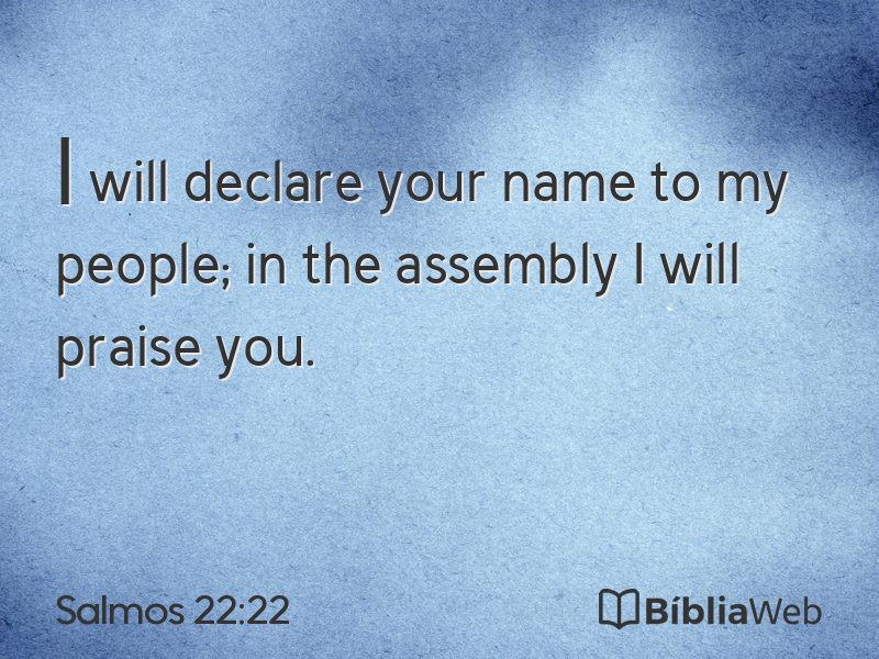 Salmos 22:22 em imagem para compartilhar