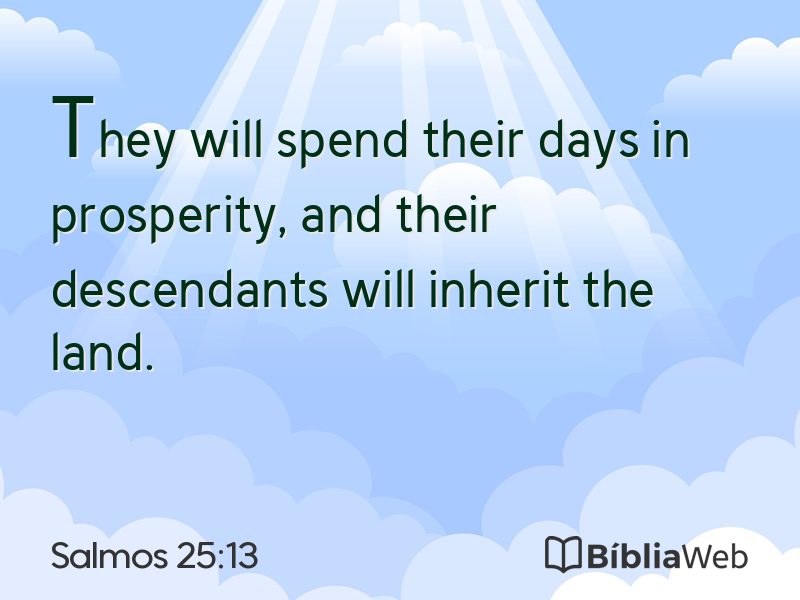 Salmos 25:13 em imagem para compartilhar