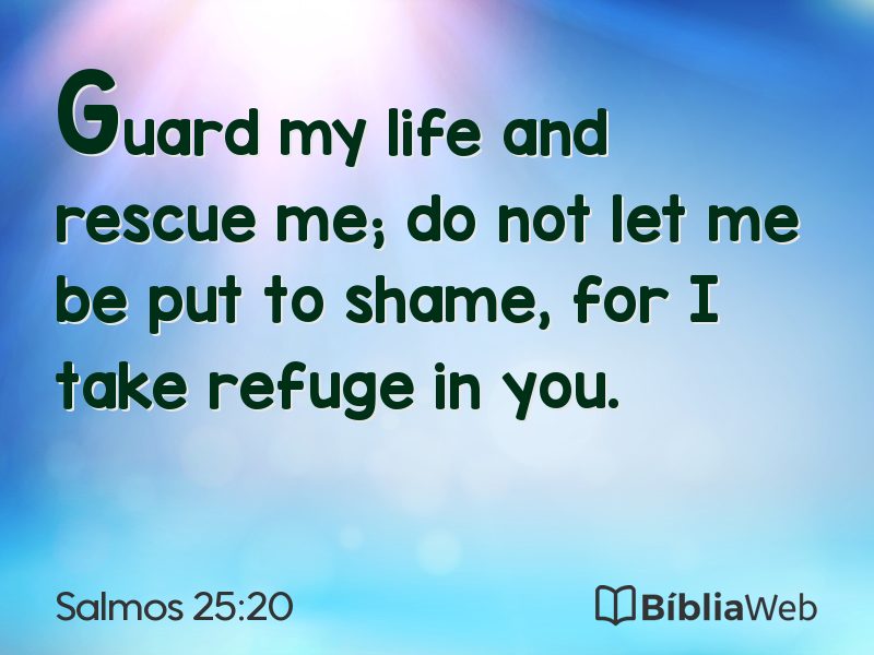 Salmos 25:20 em imagem para compartilhar