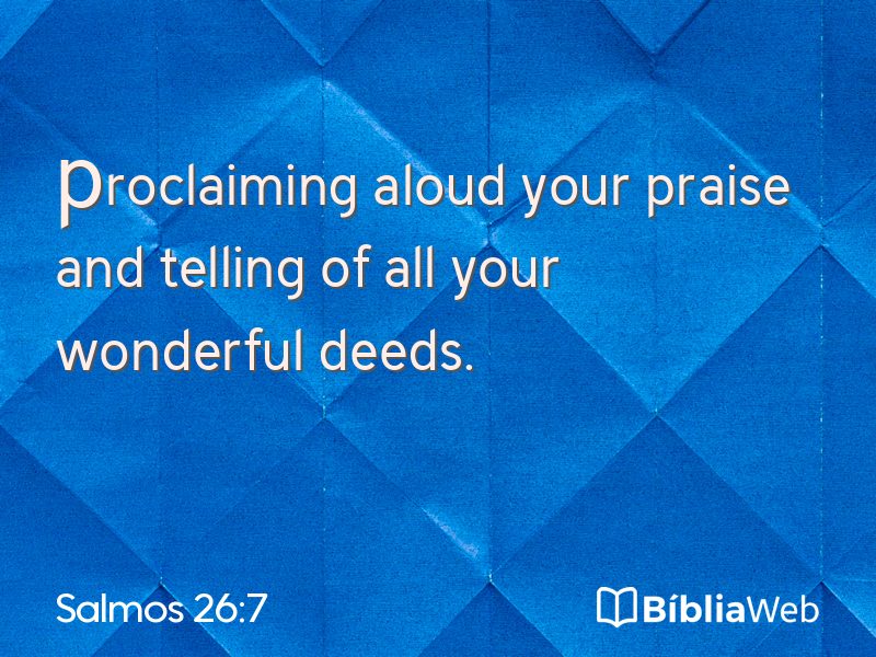 Salmos 26:7 em imagem para compartilhar