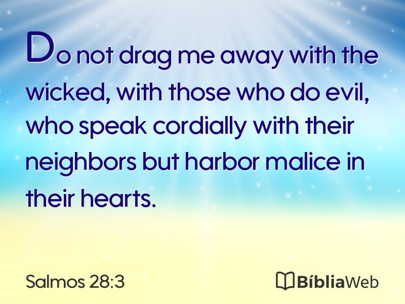 Salmos 28:3 em imagem para compartilhar