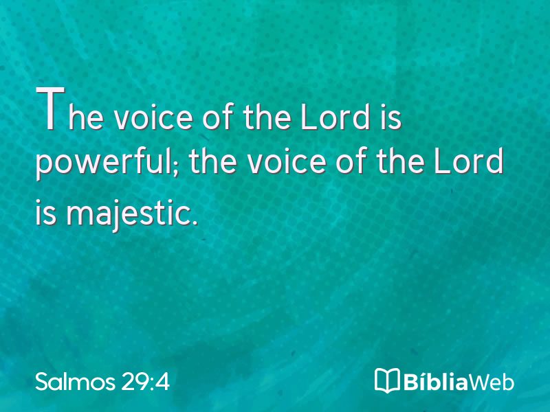 Salmos 29:4 em imagem para compartilhar