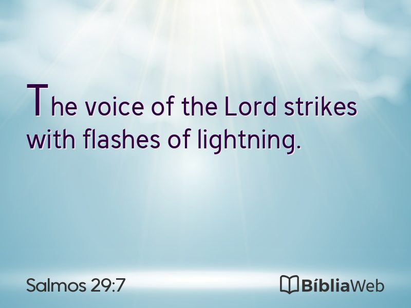 Salmos 29:7 em imagem para compartilhar