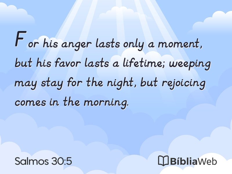 Salmos 30:5 em imagem para compartilhar