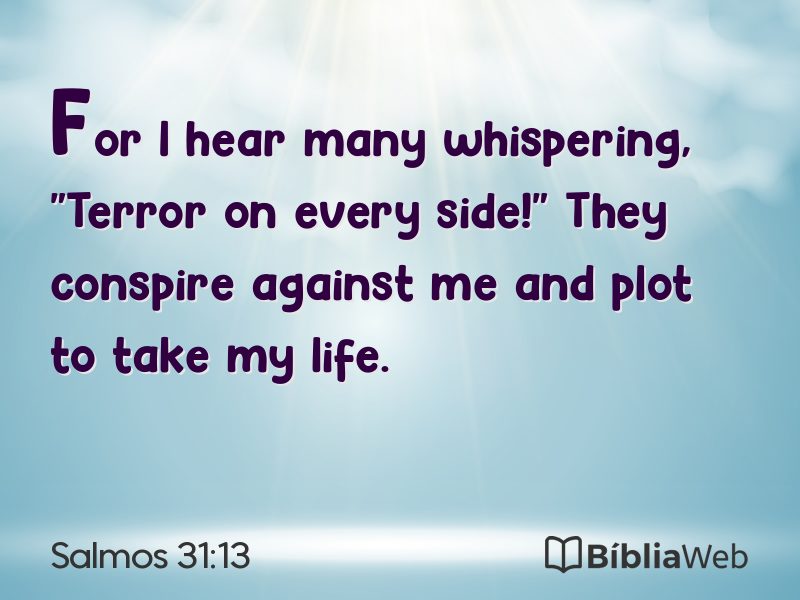 Salmos 31:13 em imagem para compartilhar