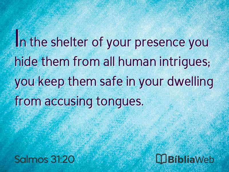 Salmos 31:20 em imagem para compartilhar
