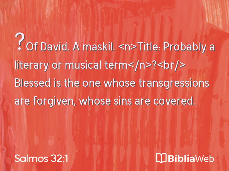 Salmos 32:1 em imagem para compartilhar