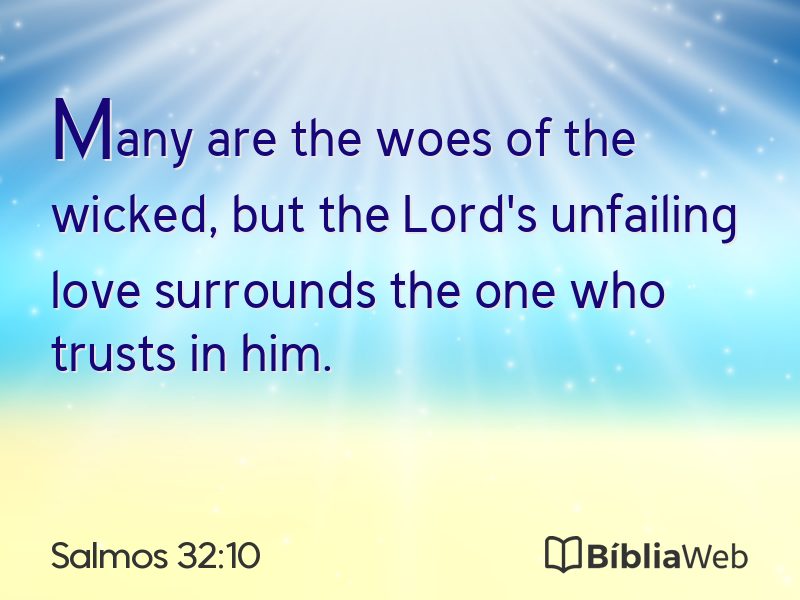 Salmos 32:10 em imagem para compartilhar