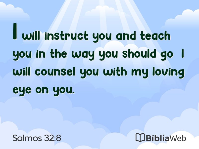 Salmos 32:8 em imagem para compartilhar