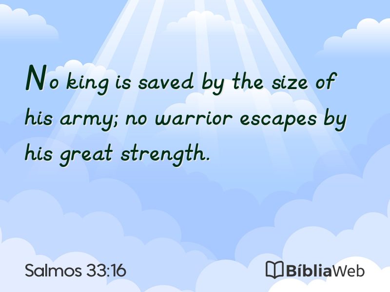 Salmos 33:16 em imagem para compartilhar