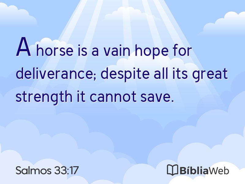 Salmos 33:17 em imagem para compartilhar