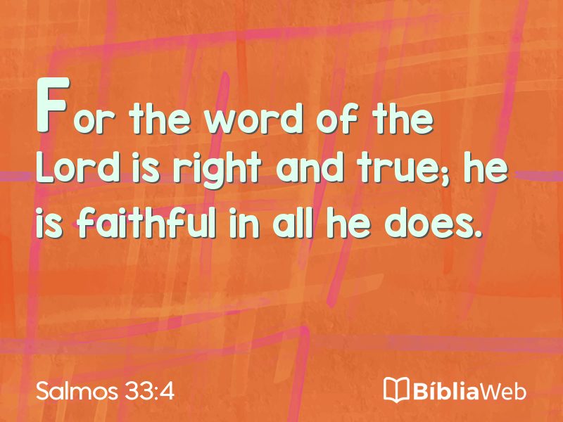 Salmos 33:4 em imagem para compartilhar